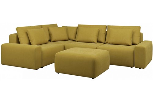 Диван модульный угловой Гунер-1 Plush Yellow нераскладной - фото 146056
