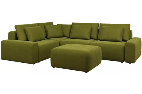 Диван модульный угловой Гунер-1 Plush Green нераскладной - фото 146286