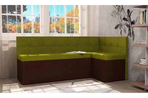 Кухонный диван Токио (Домино) Комби Green угловой - фото 147244