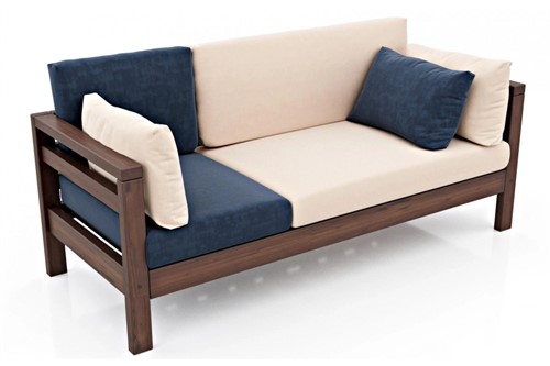 Диван Домино Б Velvet орех ivory/denim - фото 156696