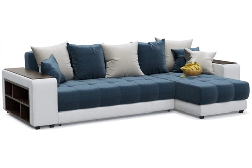 Диван угловой Дубай Dark Blue Еврокнижка, угол универсальный - фото 158200