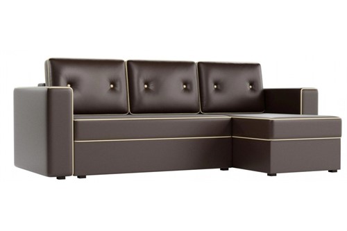 Диван угловой Принстон Eco-leather Brown еврокнижка - фото 158716