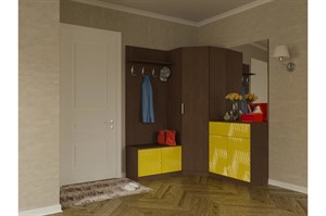 Прихожая Глянец угловая 3D МДФ 3