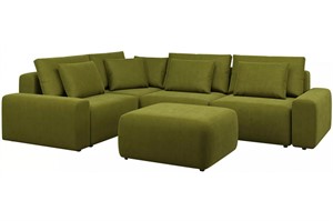 Диван модульный угловой Гунер-1 Plush Green нераскладной