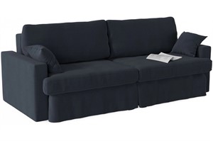 Диван прямой Руан Dark Blue Еврокнижка