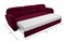 Диван прямой Бостон Вельвет Red дельфин - фото 151751