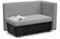 Кушетка Полонез с ящиком для хранения Серая рогожка/Черная экокожа тахта - фото 152871