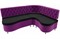 Кухонный диван Вегас Вельвет Black Фиолет угловой - фото 157831