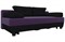 Диван прямой Евро Черный Фиолетовый еврокнижка - фото 159725