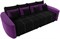 Диван прямой Бристоль Вельвет Black-Фиолетовый - фото 160511