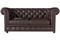 Диван прямой Честер 2-х местный экокожа коричневая - фото 169689