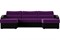 Диван угловой Форсайт Вельвет Фиолет-Black - фото 175789
